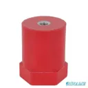 Isolateur colonne polyverre - hauteur 80 mm - diamètre 60 mm - inserts femelle/femelle