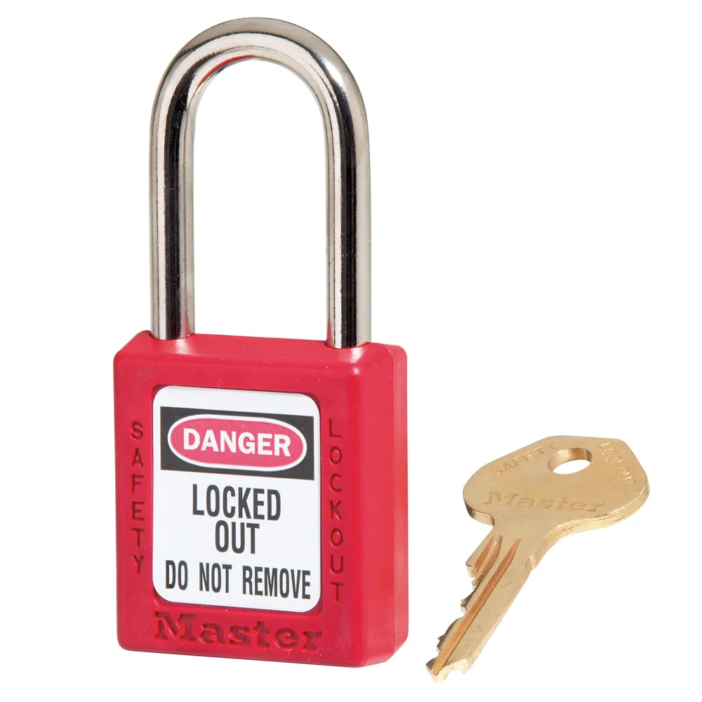 [410 RED] Cadenas de consignation - 410 - Corps 3,8 cm de large, 4,4 cm de hauteur, écartement anse 3,8 cm (Rouge, Clés différente = -)