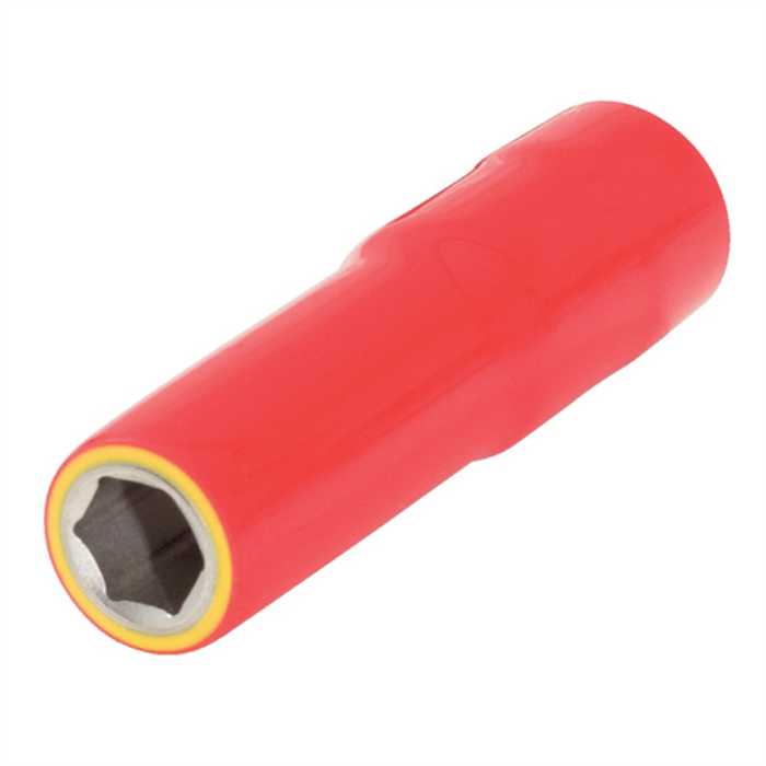 Geïsoleerde zeskantdop voor 1/2″, lang type (80 mm) – 6-kant