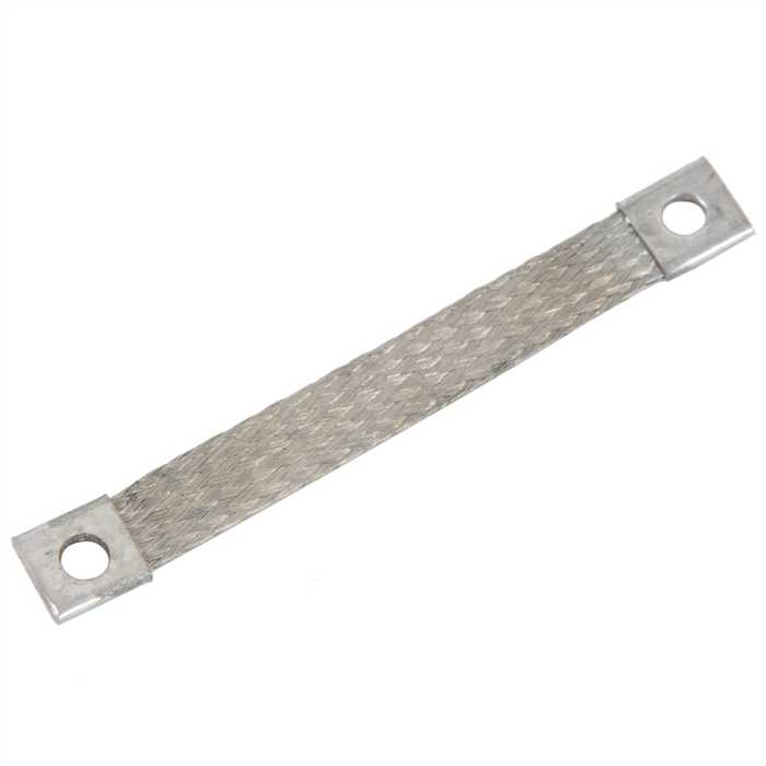 [CSTPCE10-100-6] Flexible flat braided tinned copper connector – cross-section 10 mm² (Long. entre axes : 100 mm)