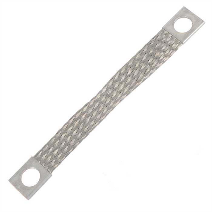 [CSTPCE35-100-8] Connexion souple en tresse plate cuivre étamé - Section 35 mm² (Long. entre axes : 100 mm, Ø,8,5mm (pour M8))