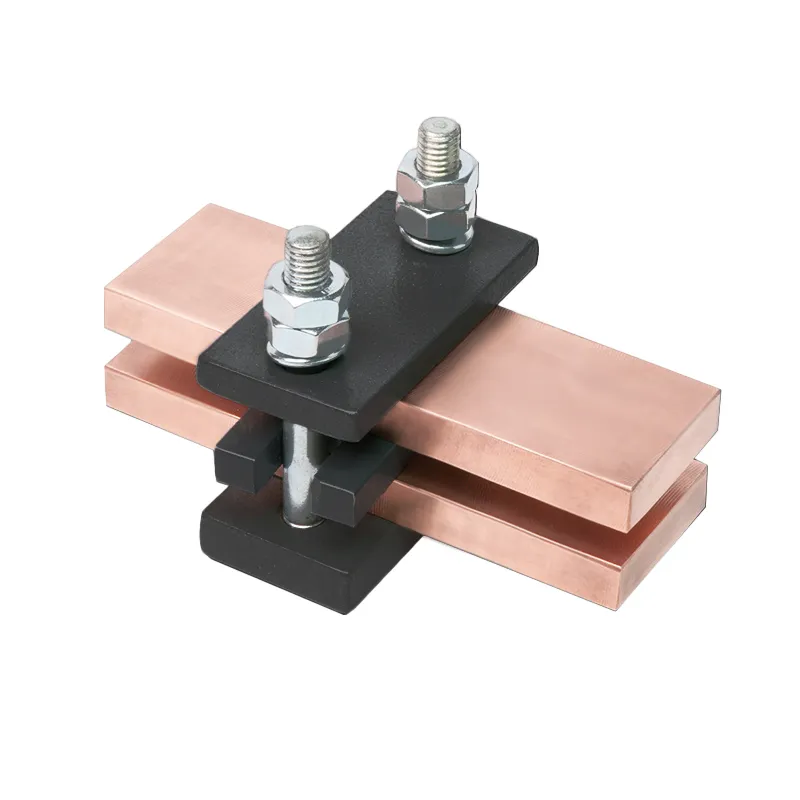 [B16592/10] Support barre horizontal pour fixation de barres sur isolateur - modèle coulissant (50 mm, pour 2 barres de 10 mm)