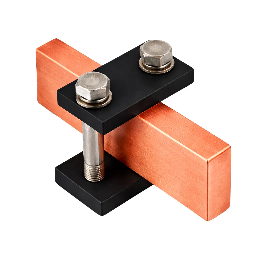Support barre vertical (sur chant) pour fixation de barres sur isolateur - modèle fixe