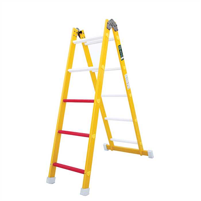 [BINFPM106] Eenvoudige opvouwbare ladder in glasvezel (2×3 sporten – Ingeschoven lengte: 0,89 m – Uitgeschoven lengte: 1,726 m – Breedte 40 cm)