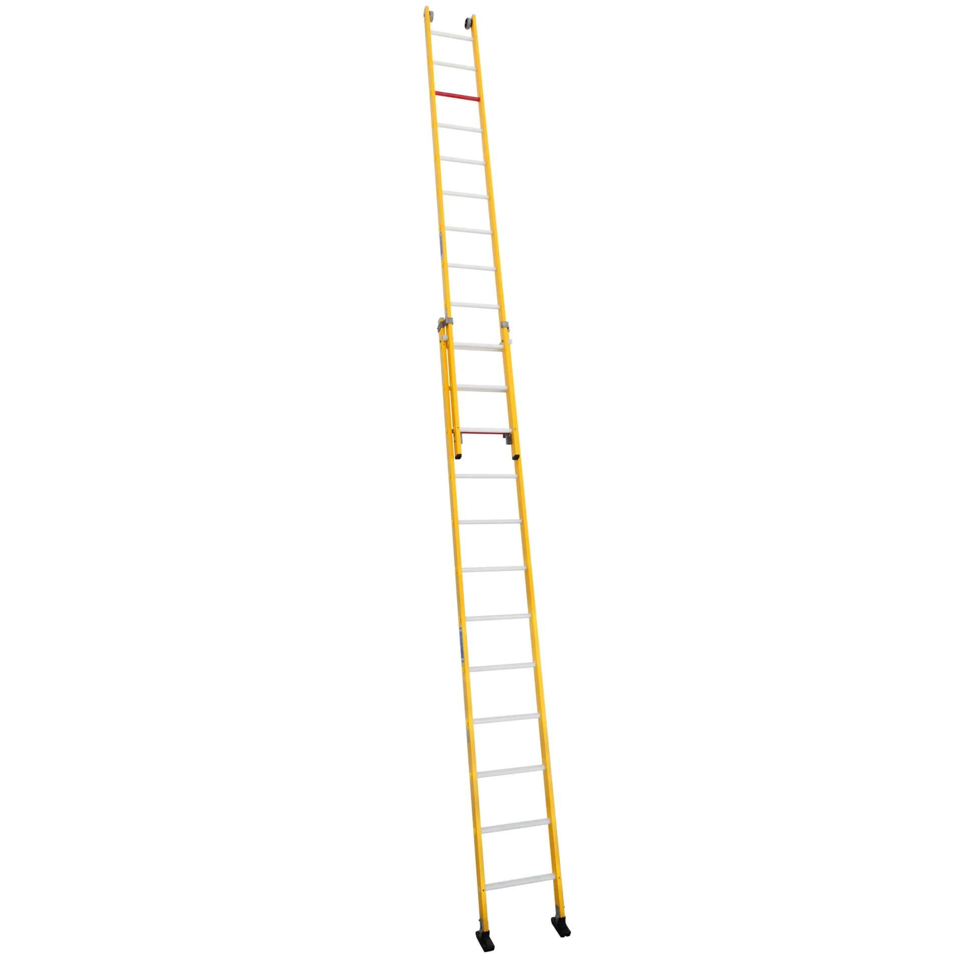 [BINF2P206M] 2-section insulated extension ladder – manual type, stiles and rungs made of polyester fiberglass (6 rungs – Retracted length: 1.88 m – Extended length: 3.00 m)