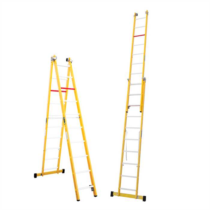 [BINF2PT206] Transformeerbare geïsoleerde ladder volledig in glasvezel, conform EN 131 – EN 61478 (2x6 échelons - longueur position double : 1,78 m - déployé : 3,00 m - largeur base : 66,5 cm)