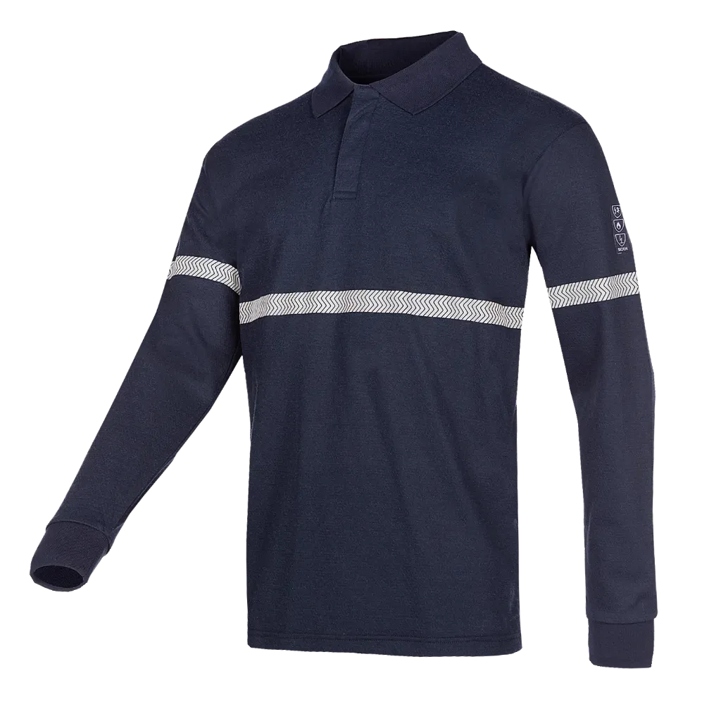 [Bladel-XS] Polo shirt, long sleeves, ARC protection (APC1), medium risk (B3) - 14,7 Cal/cm² (XS)