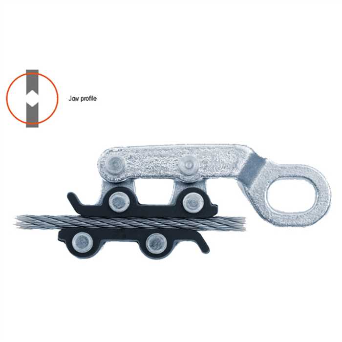 [SC-1-5-12504] Tendeur à mâchoires parallèles pour câbles cuivre et acier (Section 1-16 mm² - Ø 1-5 mm - Work load 500 kg - Break load 1250 kg)