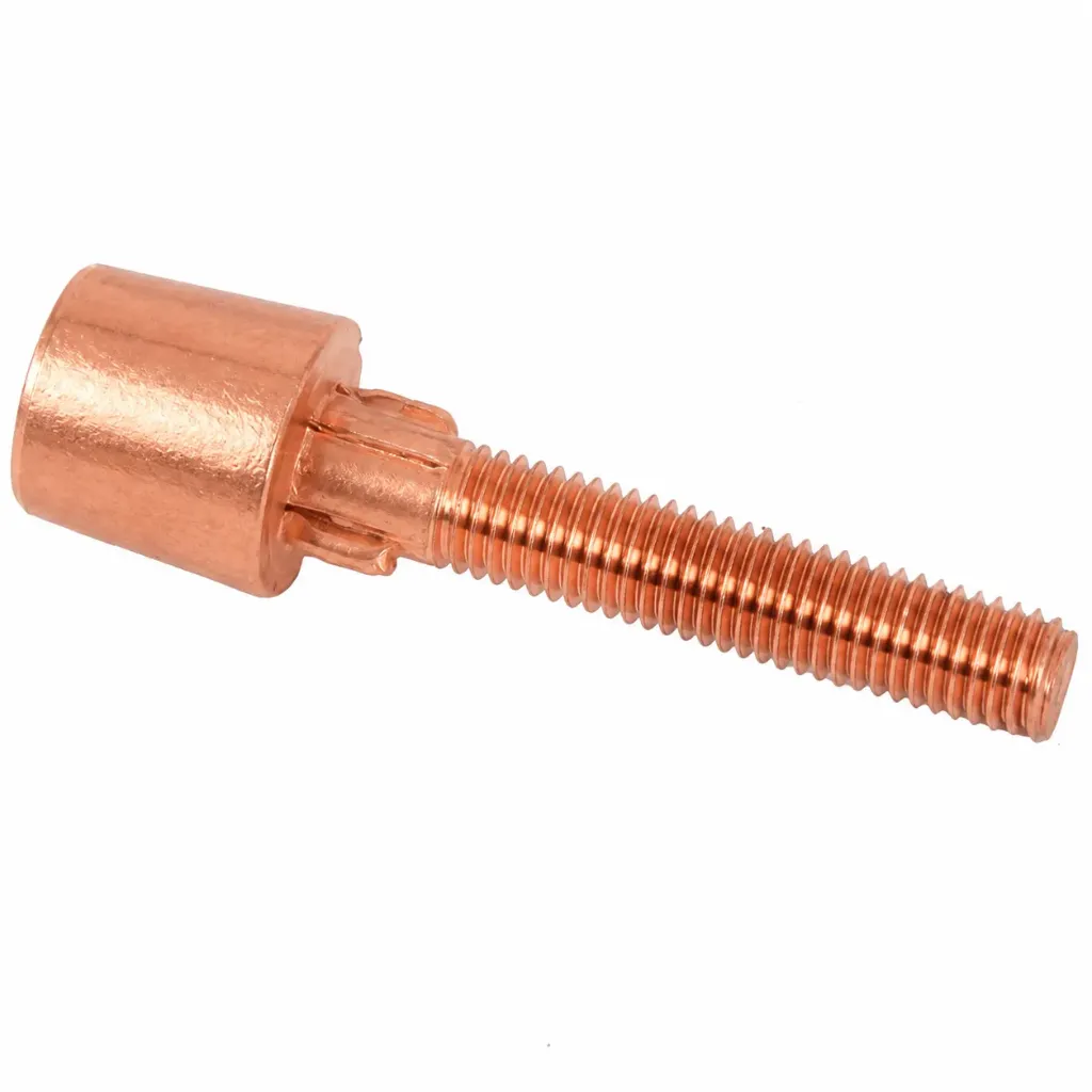 Tige pour isolateur de traversée moteur en cuivre rouge M16 (400 A) - Non percée de l'autre coté
